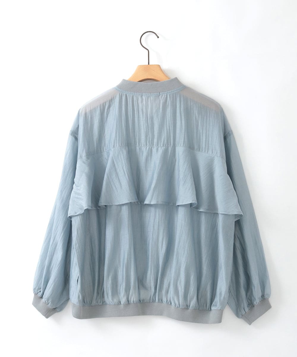 ZMJGE31128 al'aise modulation(アレーズモジュレーション) バックフリルシアーブルゾン ダークグレー