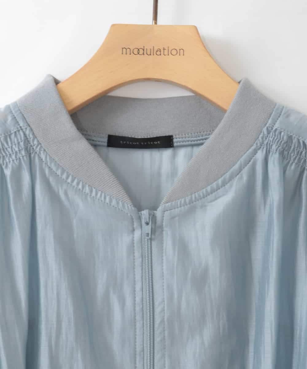 ZMJGE31128 al'aise modulation(アレーズモジュレーション) バックフリルシアーブルゾン ダークグレー