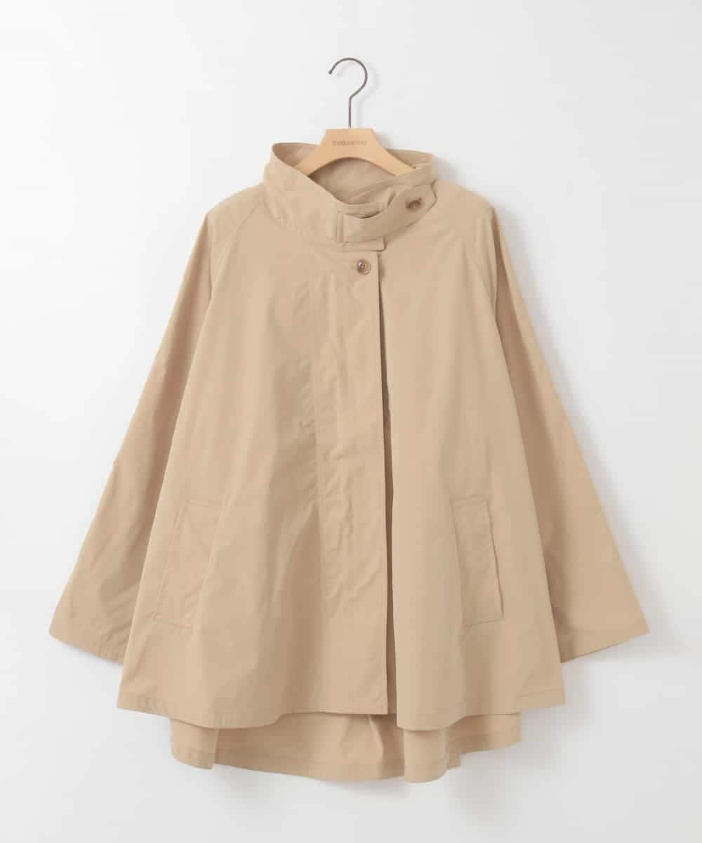 ZMJGE32135 al'aise modulation(アレーズモジュレーション) 【撥水/花粉ガード/洗える】スタンドカラーショートトレンチコート ベージュ
