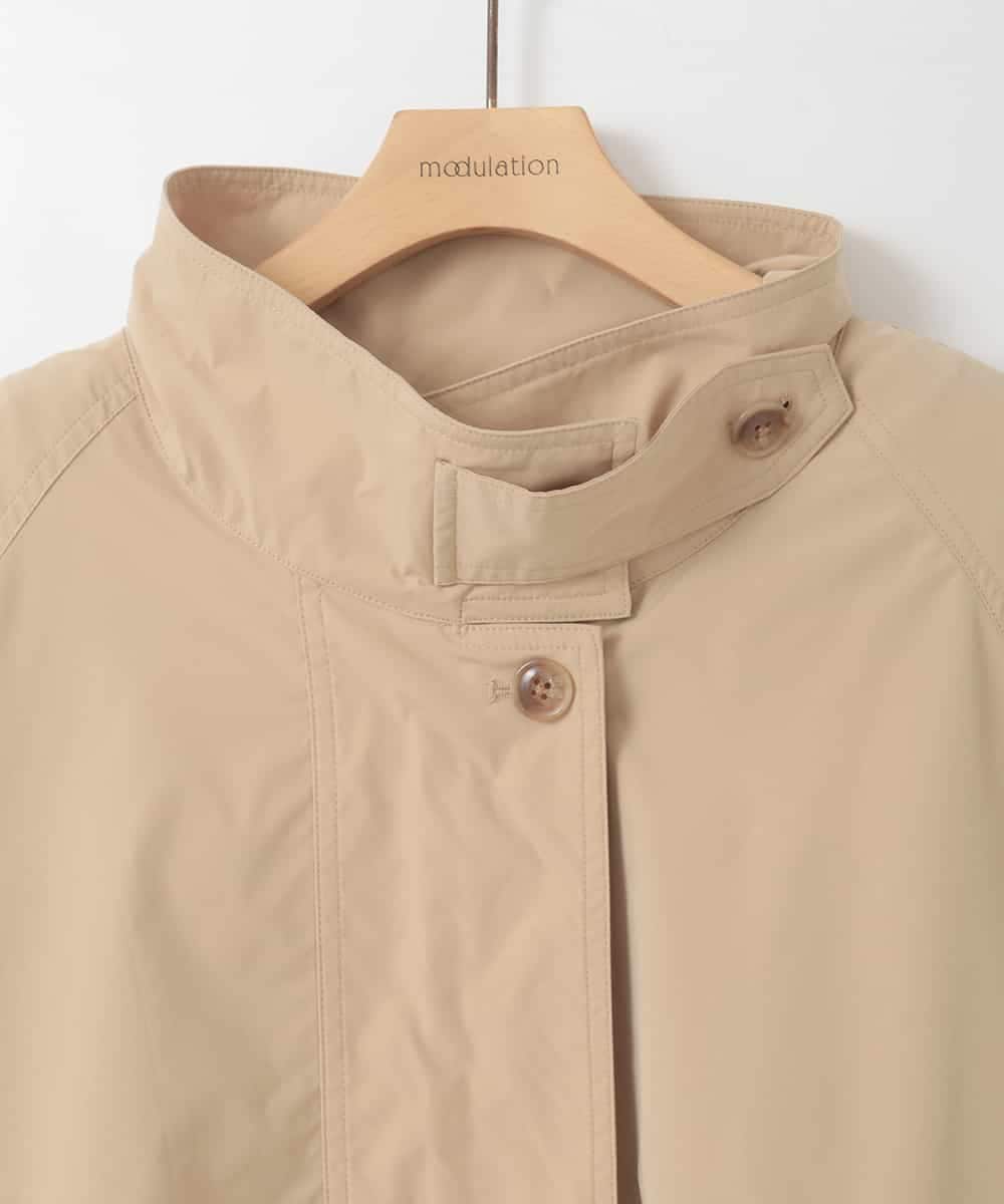 ZMJGE32135 al'aise modulation(アレーズモジュレーション) 【撥水/花粉ガード/洗える】スタンドカラーショートトレンチコート ベージュ