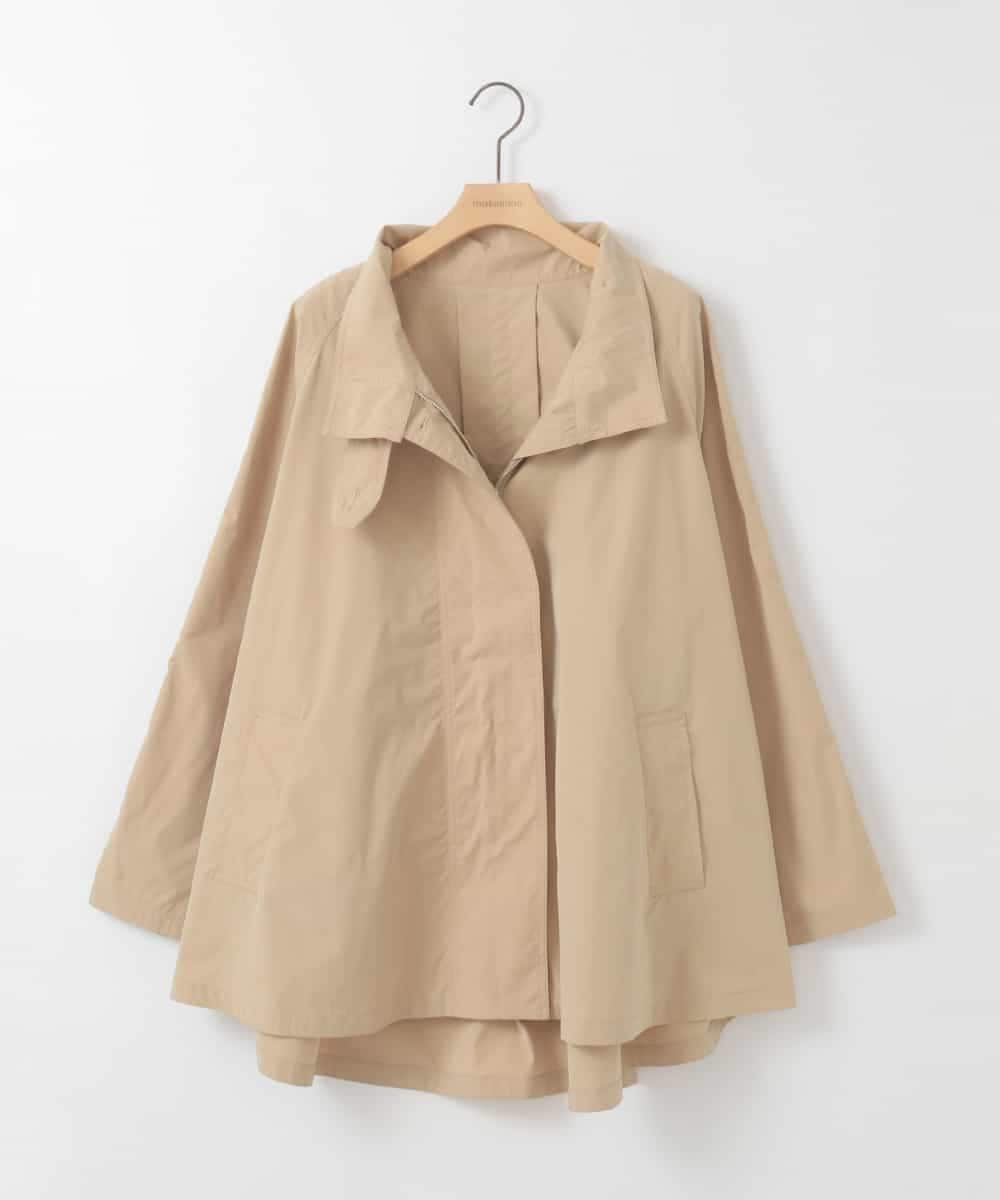 ZMJGE32135 al'aise modulation(アレーズモジュレーション) 【撥水/花粉ガード/洗える】スタンドカラーショートトレンチコート ベージュ