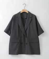 ZMJGE33170 al'aise modulation(アレーズモジュレーション) ハーフスリーブダブルジャケット ダークグレー