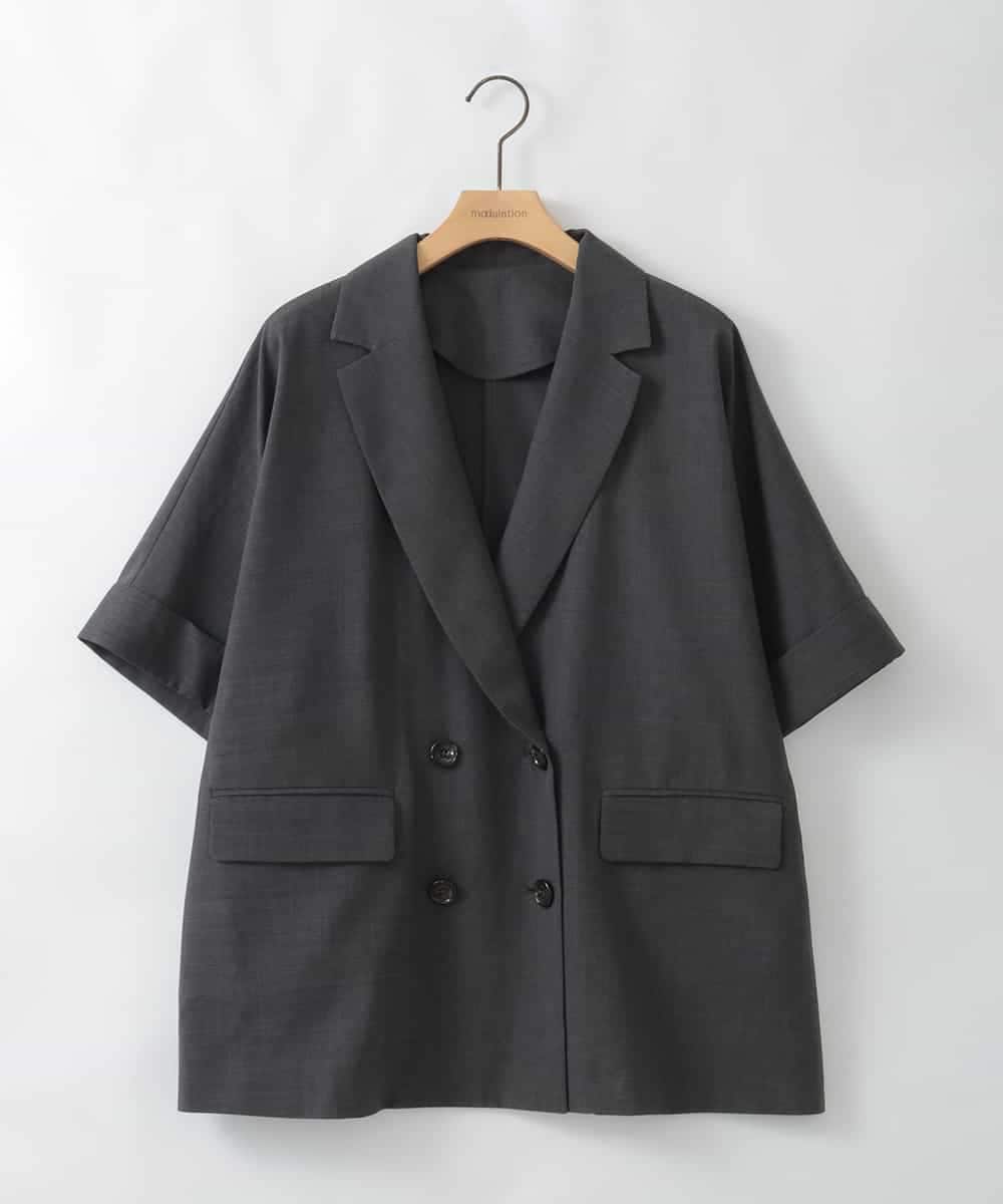 ZMJGE33170 al'aise modulation(アレーズモジュレーション) ハーフスリーブダブルジャケット ダークグレー