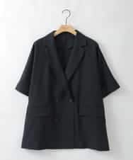 ZMJGE33170 al'aise modulation(アレーズモジュレーション) ハーフスリーブダブルジャケット ブラック