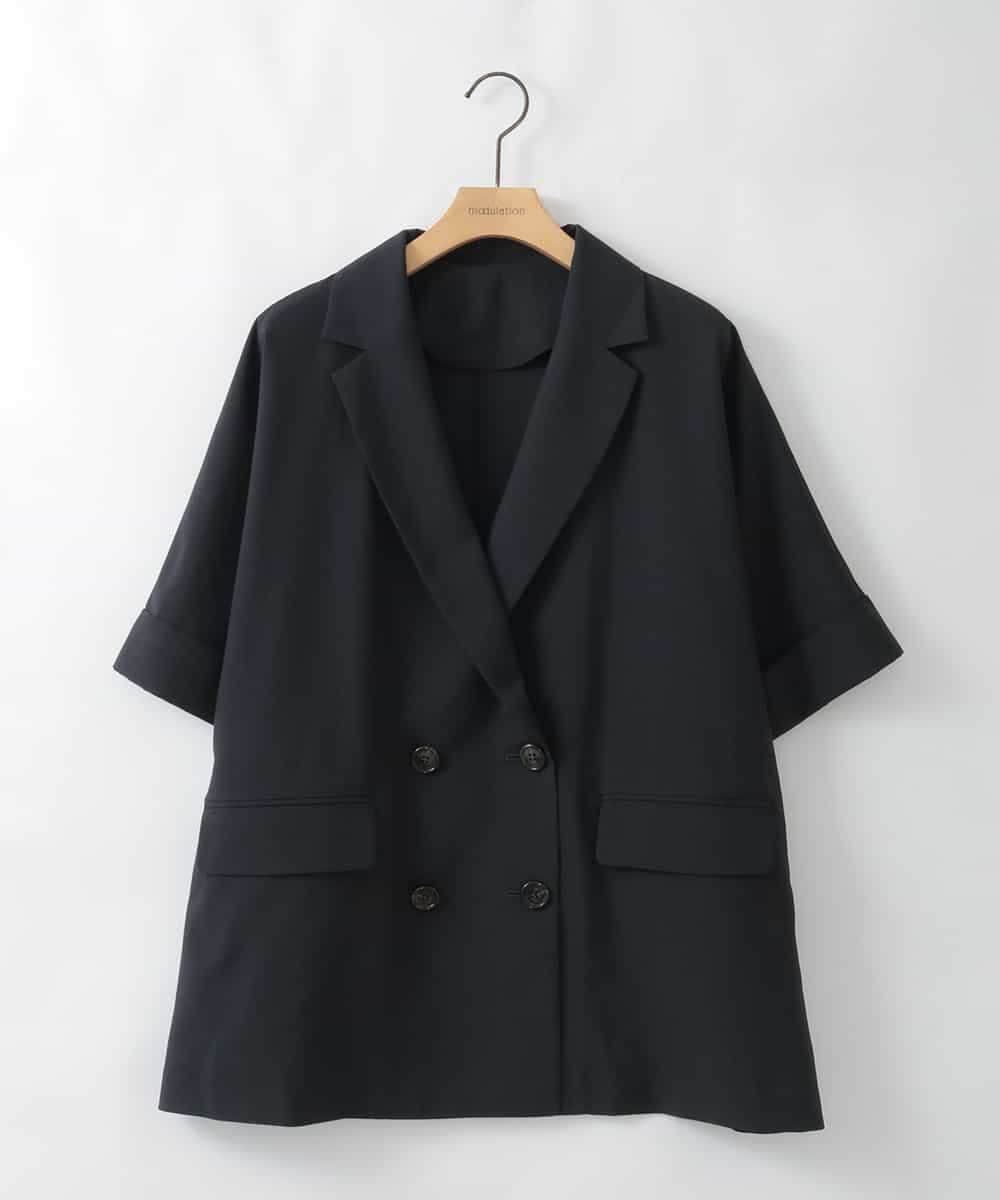 ZMJGE33170 al'aise modulation(アレーズモジュレーション) ハーフスリーブダブルジャケット ブラック