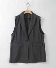 ZMJGE34160 al'aise modulation(アレーズモジュレーション) ピークドラペルデザインベスト ダークグレー