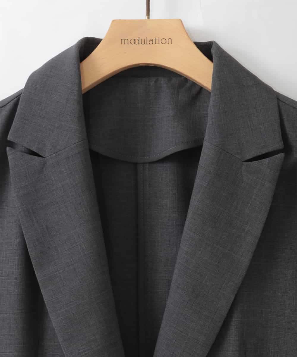 ZMJGE34160 al'aise modulation(アレーズモジュレーション) ピークドラペルデザインベスト ダークグレー