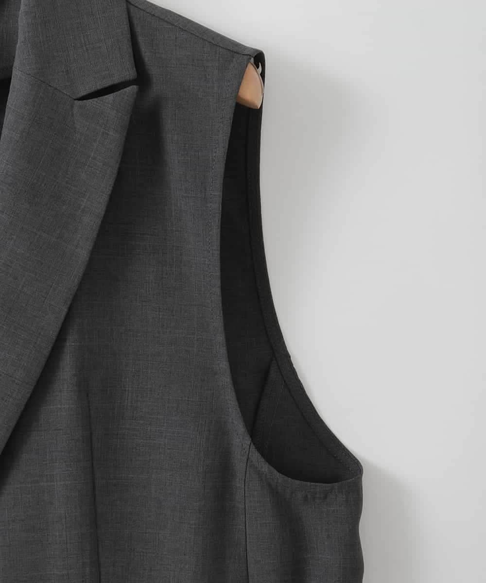 ZMJGE34160 al'aise modulation(アレーズモジュレーション) ピークドラペルデザインベスト ダークグレー