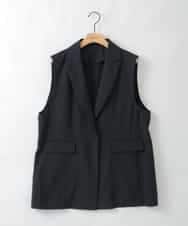 ZMJGE34160 al'aise modulation(アレーズモジュレーション) ピークドラペルデザインベスト ブラック