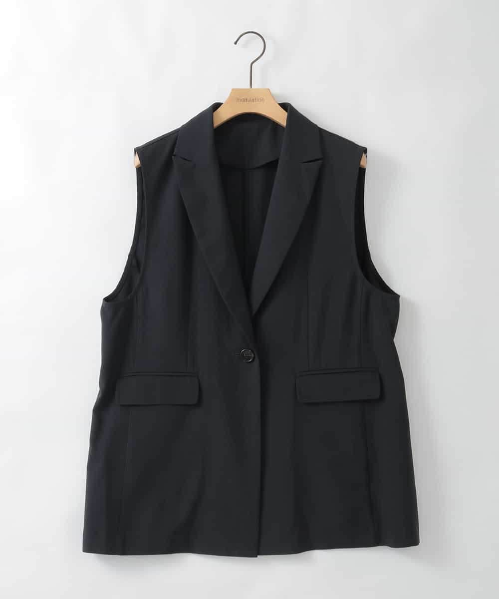 ZMJGE34160 al'aise modulation(アレーズモジュレーション) ピークドラペルデザインベスト ブラック