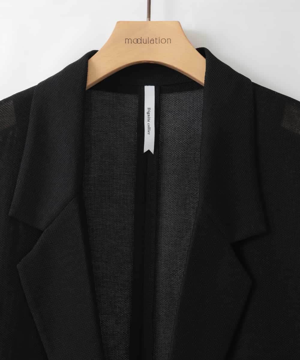 ZMJGE35160 al'aise modulation(アレーズモジュレーション) ハーフスリーブメッシュジャケット ブラック
