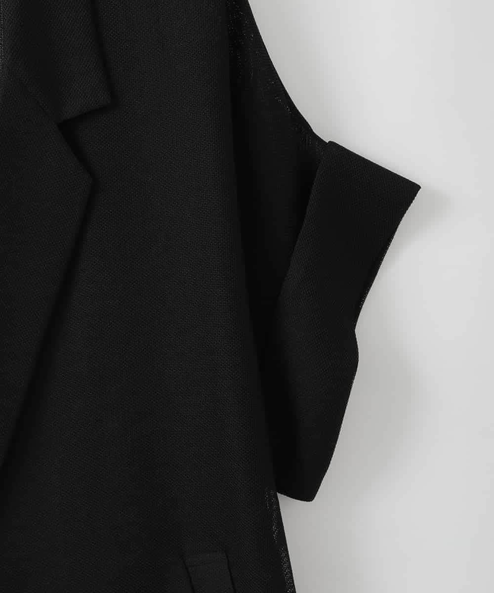 ZMJGE35160 al'aise modulation(アレーズモジュレーション) ハーフスリーブメッシュジャケット ブラック