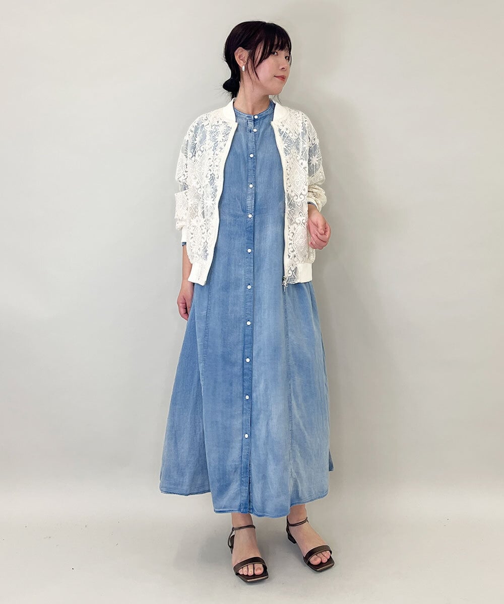 ZMJGE36120 al'aise modulation(アレーズモジュレーション) フラワーレースブルゾン ホワイト