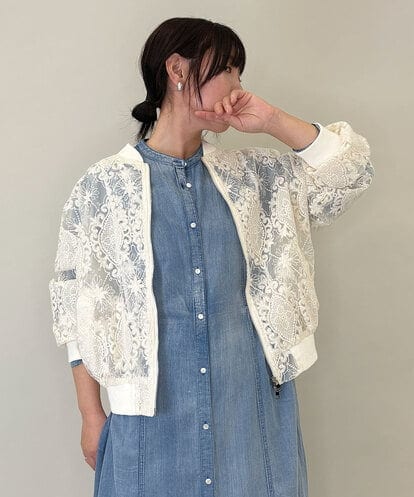 ZMJGE36120 al'aise modulation フラワーレースブルゾン