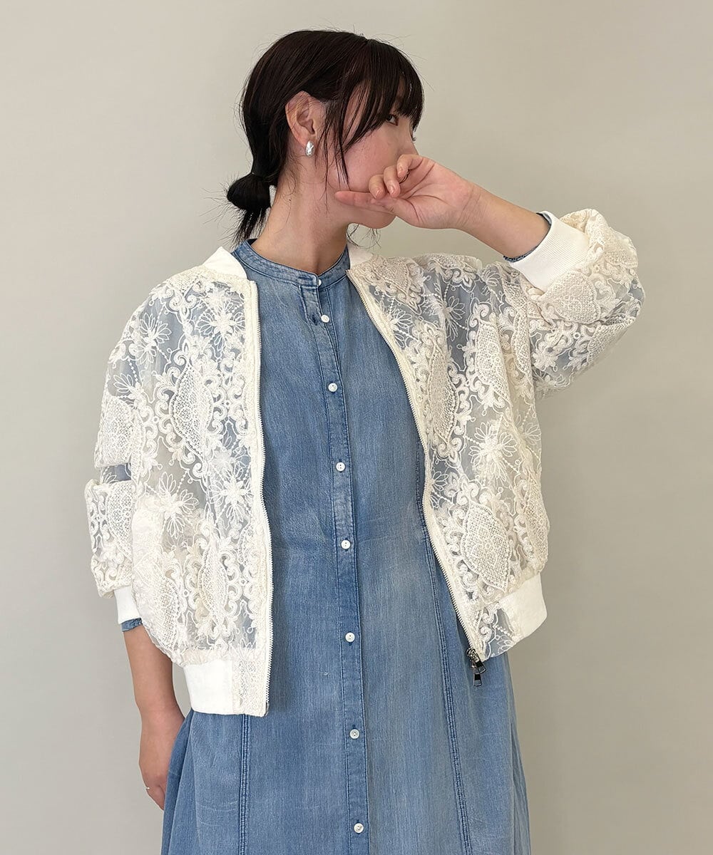 ZMJGE36120 al'aise modulation フラワーレースブルゾン