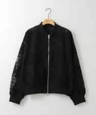 ZMJGE36120 al'aise modulation(アレーズモジュレーション) フラワーレースブルゾン ブラック