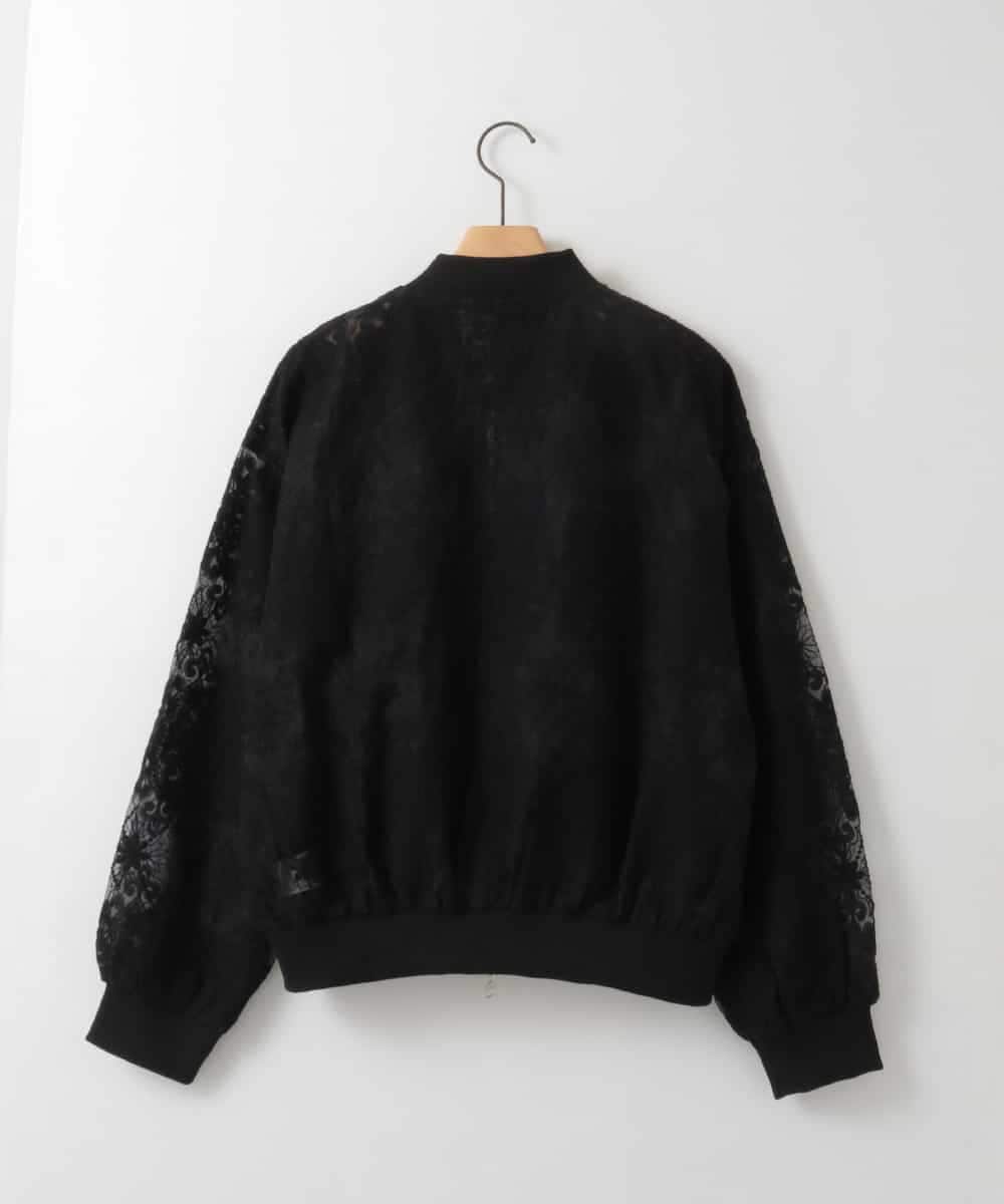 ZMJGE36120 al'aise modulation(アレーズモジュレーション) フラワーレースブルゾン ブラック