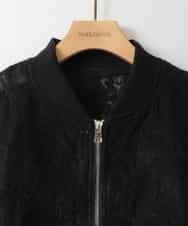 ZMJGE36120 al'aise modulation(アレーズモジュレーション) フラワーレースブルゾン ブラック