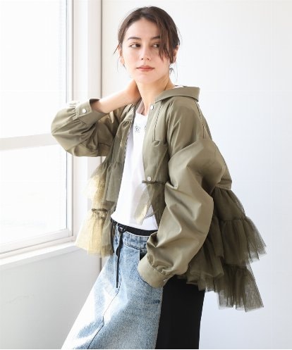 ZMJGE37180 al'aise modulation ティアードチュールフリルジャケット