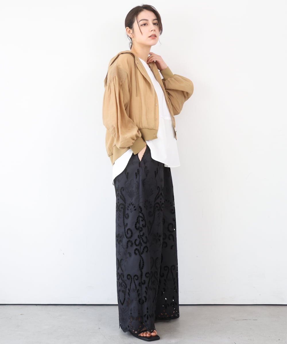 ZMJGE39138 al'aise modulation(アレーズモジュレーション) シアーフーディーシャツブルゾン ベージュ