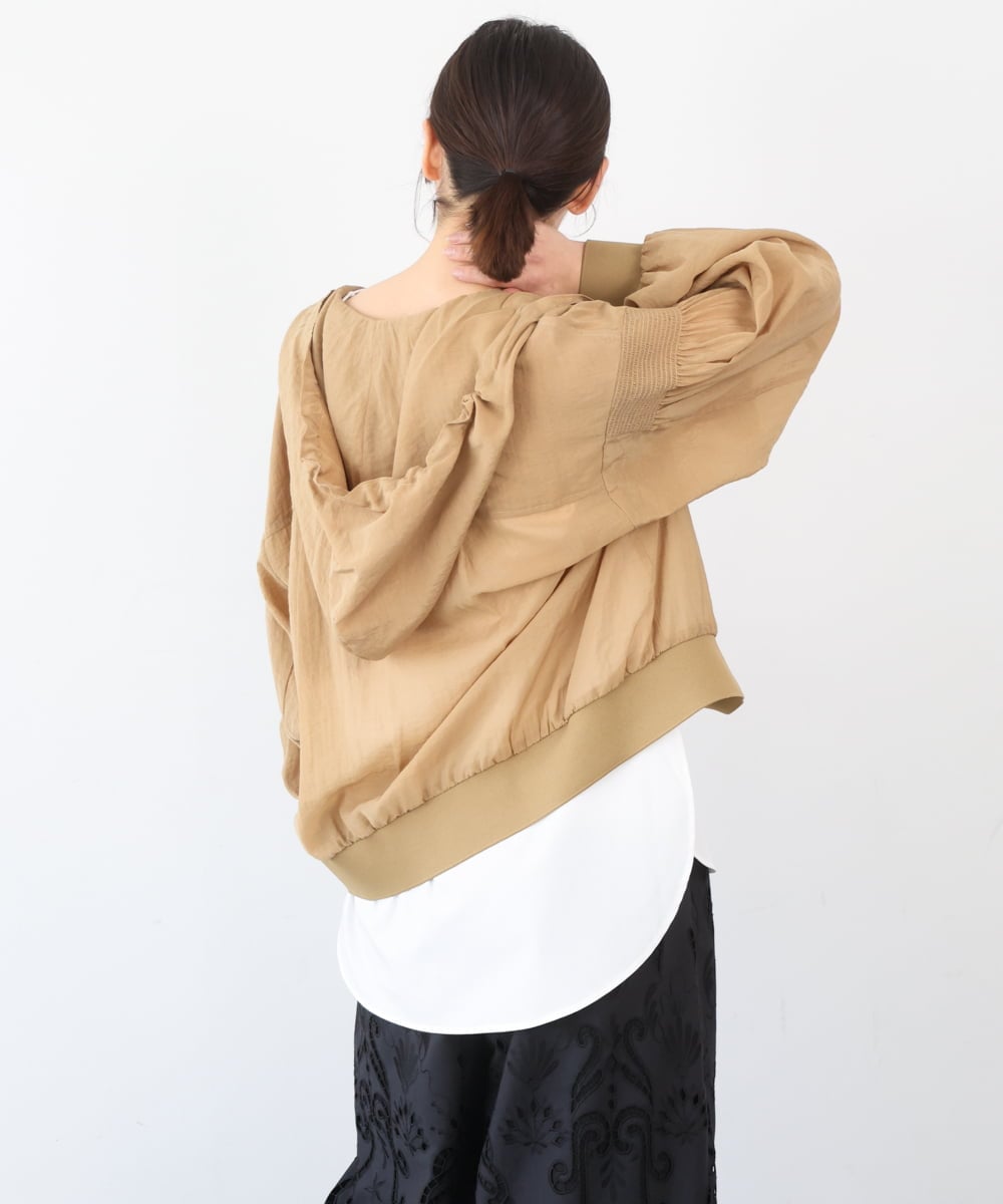 ZMJGE39138 al'aise modulation(アレーズモジュレーション) シアーフーディーシャツブルゾン ベージュ