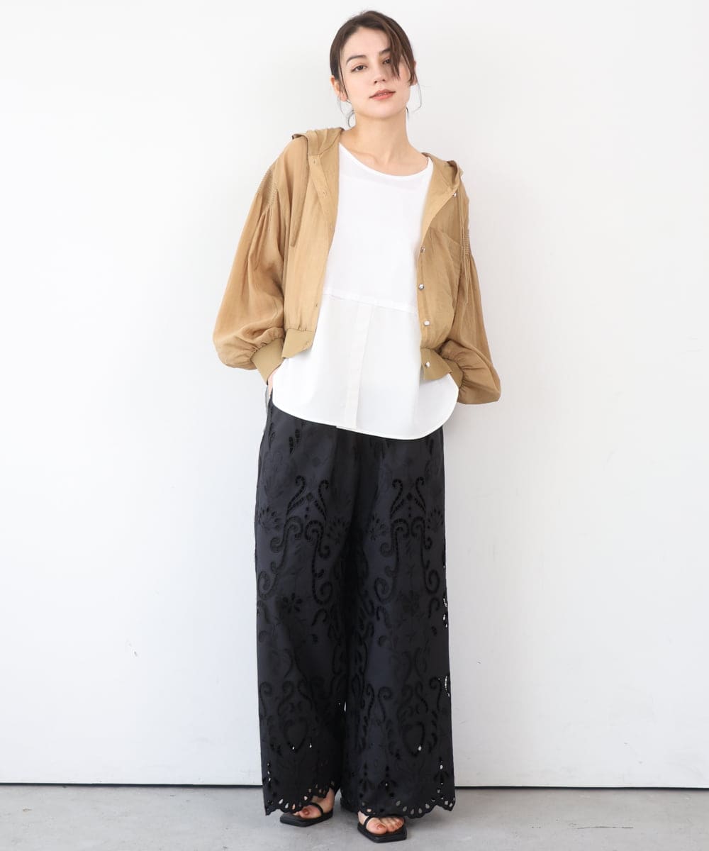 ZMJGE39138 al'aise modulation(アレーズモジュレーション) シアーフーディーシャツブルゾン ベージュ