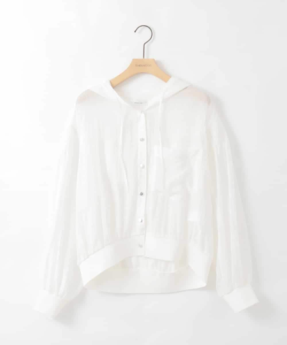 ZMJGE39138 al'aise modulation(アレーズモジュレーション) シアーフーディーシャツブルゾン アイボリー