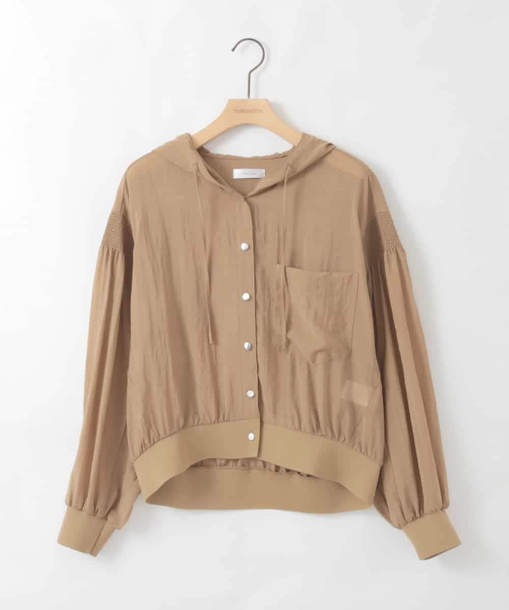 ZMJGE39138 al'aise modulation(アレーズモジュレーション) シアーフーディーシャツブルゾン ベージュ