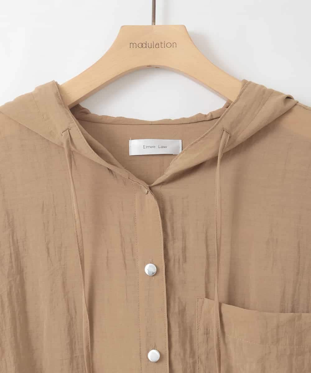 ZMJGE39138 al'aise modulation(アレーズモジュレーション) シアーフーディーシャツブルゾン ベージュ
