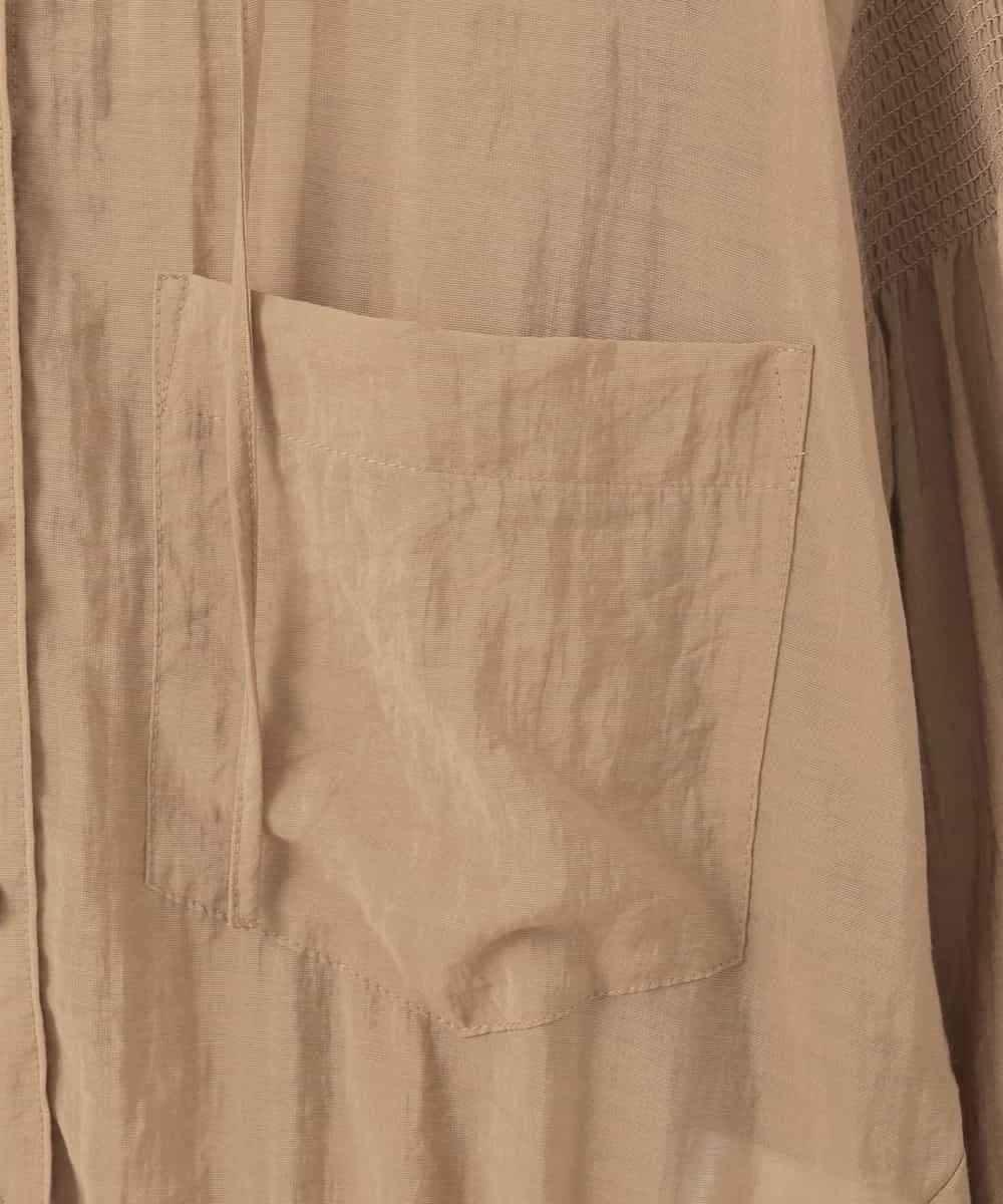 ZMJGE39138 al'aise modulation(アレーズモジュレーション) シアーフーディーシャツブルゾン ベージュ