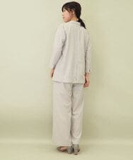 ZMJGE40120 al'aise modulation(アレーズモジュレーション) 【セットアップ対応・洗える】リネンライク七分袖ジャケット ライトグレー