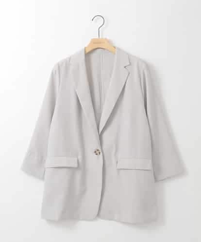 ZMJGE40120 al'aise modulation 【洗える】リネンライク七分袖ジャケット