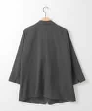 ZMJGE40120 al'aise modulation(アレーズモジュレーション) 【洗える】リネンライク七分袖ジャケット ダークグレー