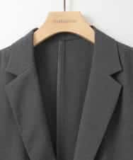 ZMJGE40120 al'aise modulation(アレーズモジュレーション) 【洗える】リネンライク七分袖ジャケット ダークグレー