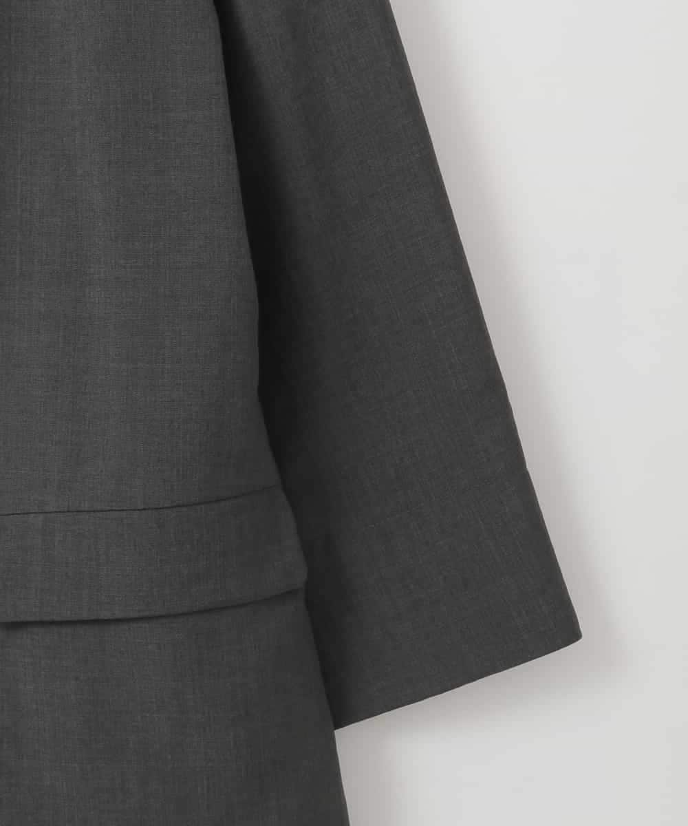 ZMJGE40120 al'aise modulation(アレーズモジュレーション) 【洗える】リネンライク七分袖ジャケット ダークグレー