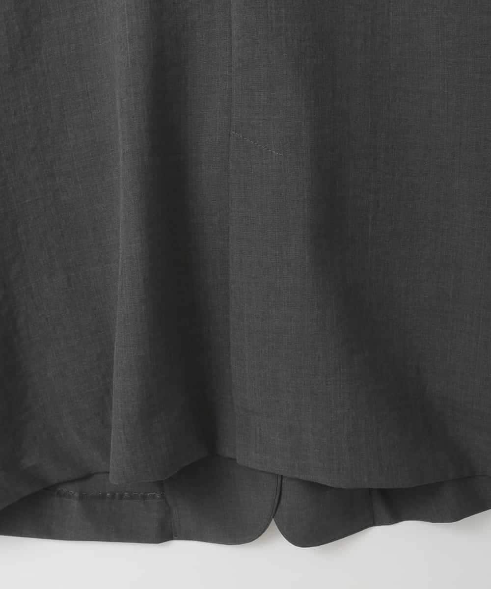 ZMJGE40120 al'aise modulation(アレーズモジュレーション) 【洗える】リネンライク七分袖ジャケット ダークグレー