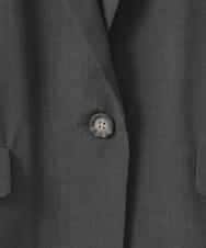 ZMJGE40120 al'aise modulation(アレーズモジュレーション) 【洗える】リネンライク七分袖ジャケット ダークグレー