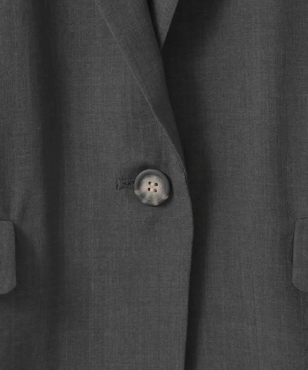 ZMJGE40120 al'aise modulation(アレーズモジュレーション) 【洗える】リネンライク七分袖ジャケット ダークグレー