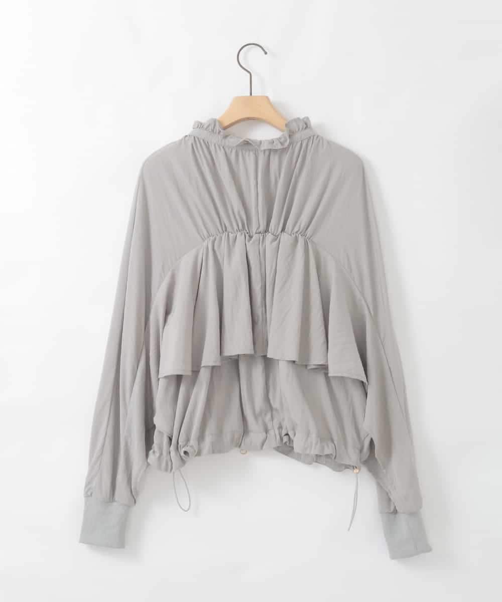 ZMJGE41160 al'aise modulation(アレーズモジュレーション) バックティアードブルゾン ライトグレー