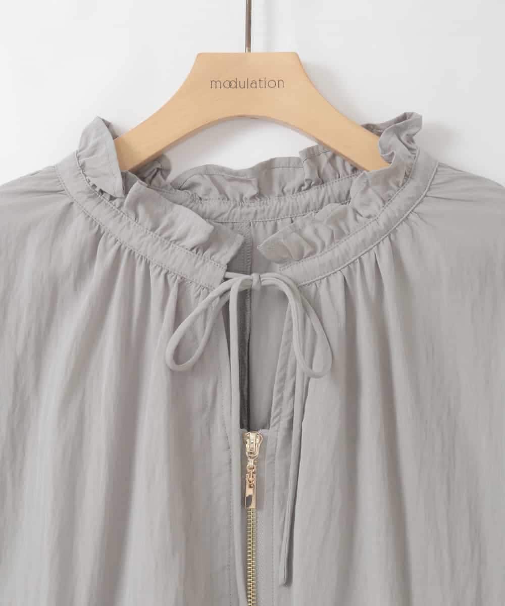 ZMJGE41160 al'aise modulation(アレーズモジュレーション) バックティアードブルゾン ライトグレー