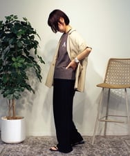 ZMJHB44180 al'aise modulation(アレーズモジュレーション) リネンライクショートスリーブジャケット ベージュ