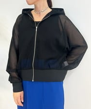 ZMJIB42099 al'aise modulation(アレーズモジュレーション) メッシュジップパーカー ブラック