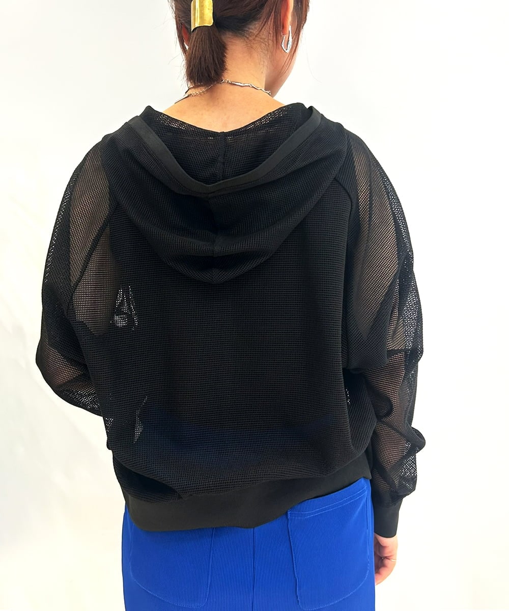 ZMJIB42099 al'aise modulation(アレーズモジュレーション) メッシュジップパーカー ブラック