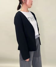 ZMJJB01148 al'aise modulation(アレーズモジュレーション) Vネックツイルジャケット ブラック