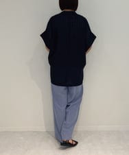 ZMJJB03170 al'aise modulation(アレーズモジュレーション) リネンライクハーフスリーブジャケット ネイビー