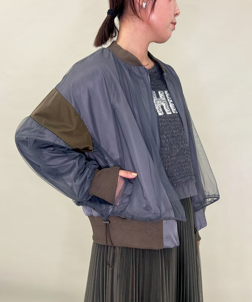 ZMJJB08168 al'aise modulation(アレーズモジュレーション) シアージョイントデザインブルゾン ダークグレー