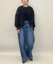 ZMJJB08168 al'aise modulation(アレーズモジュレーション) シアージョイントデザインブルゾン ブラック