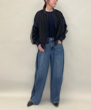 ZMJJB08168 al'aise modulation(アレーズモジュレーション) シアージョイントデザインブルゾン ブラック