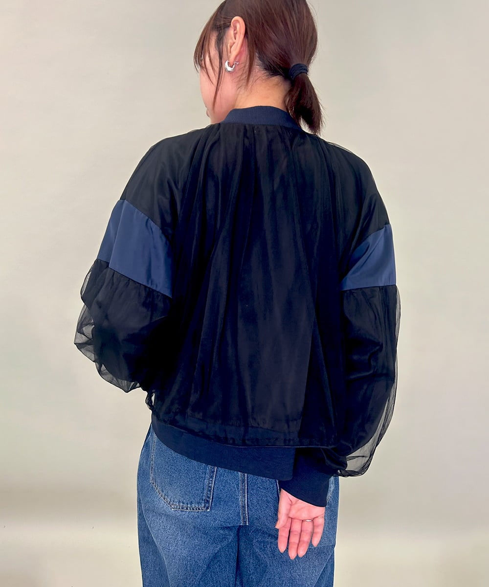 ZMJJB08168 al'aise modulation(アレーズモジュレーション) シアージョイントデザインブルゾン ブラック