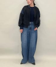 ZMJJB08168 al'aise modulation(アレーズモジュレーション) シアージョイントデザインブルゾン ブラック